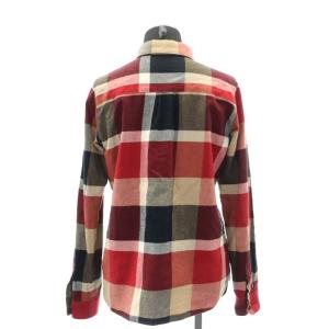 BLUE LABEL CRESTBRIDGE チェック ネルシャツ カジュアル 長袖 36 S 赤 レッド 黒 ブラック