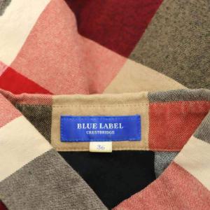 BLUE LABEL CRESTBRIDGE チェック ネルシャツ カジュアル 長袖 36 S 赤 レッド 黒 ブラック