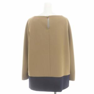 ADORE バイカラープルオーバートップス カットソー 長袖 切替 38 茶色 紺 ブラウン ネイビー