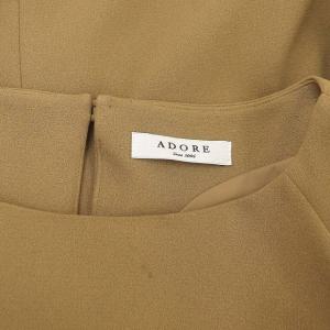 ADORE バイカラープルオーバートップス カットソー 長袖 切替 38 茶色 紺 ブラウン ネイビー