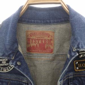 HYSTERIC GLAMOUR ロッカーズ ワッペン スタッズ デニムジャケット Gジャン ジージャン F 青 ブルー