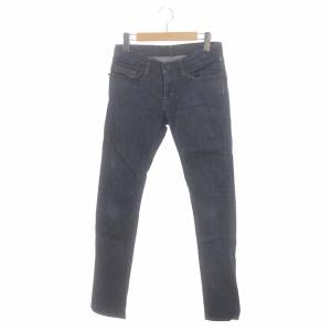 スタッズ ボタンフライ デニムパンツ ジーンズ スキニー スリム ストレッチ S 紺 インディゴ