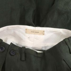 suzukitakayuki ラップパンツ ワイド リネン 1 緑 グリーン