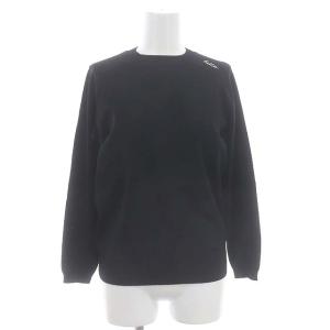 HELLO CREW L/S PO ニット セーター 長袖 プルオーバー XS 黒 ブラック 白 ホワイト