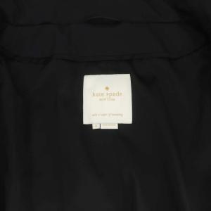 kate spade new york バックリボン ビジューボタン ジップアップ ダウンコート ロング ハイネック 0 XS 黒 ブラック