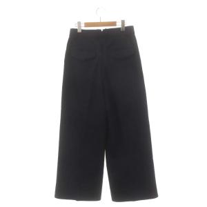 ebure ウールタックワイドパンツ センタープレス ジッパーフライ 38 濃紺 ダークネイビー
