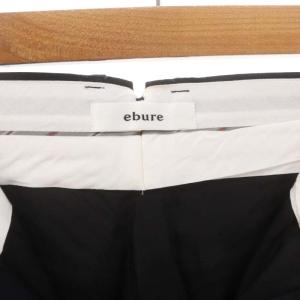 ebure ウールタックワイドパンツ センタープレス ジッパーフライ 38 濃紺 ダークネイビー