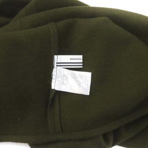 BORDERS at BALCONY 22AW CUFF WOOL TOP トップス カットソー ウール ボーダー 九分袖 36 カーキ