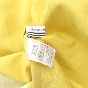 BORDERS at BALCONY 21SS コットンタックワンピース Vネック ロング 九分袖 38 黄色 イエロー