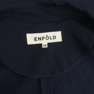 ENFOLD ワイドシルエット トッパーコート スプリングコート コットン ミドル丈 38 紺 ネイビー