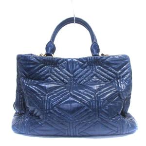 miumiu トートバッグ ショルダーバッグ 2way キルティング レザー ネイビー