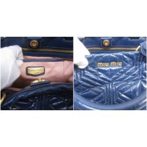 miumiu トートバッグ ショルダーバッグ 2way キルティング レザー ネイビー