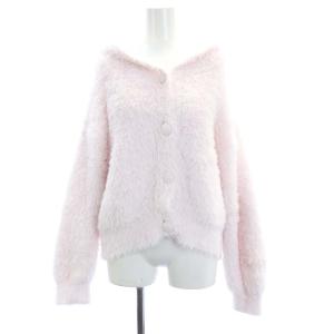 23AW 【bunny】バニーモコフード付きカーディガン 長袖 厚手 ルームウェア 部屋着 F ピンク