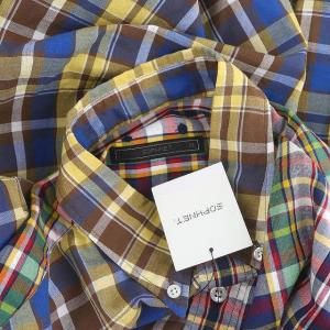 SOPHNET. STANDARD BIG B.D SHIRT スタンダードビッグシャツ チェックシャツ ボタンダウン 長袖 前開き ロゴ刺繍