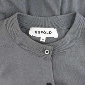 ENFOLD 23SS WIDE CROPPED CARDIGAN カーディガン ニット 38 グレー /MF OS