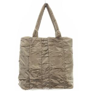 LANVIN en Bleu シャトン ギャザー トートバッグ ハンドバッグ ロゴ グレージュ