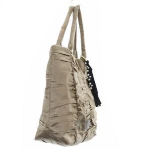 LANVIN en Bleu シャトン ギャザー トートバッグ ハンドバッグ ロゴ グレージュ