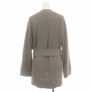 ebure コットン カーディガン ニット 長袖 ロング ウエストリボン付き グレージュ