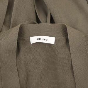 ebure コットン カーディガン ニット 長袖 ロング ウエストリボン付き グレージュ