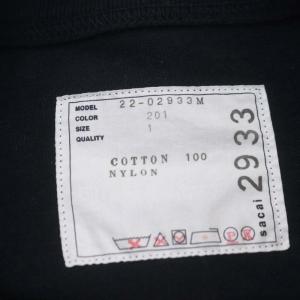 sacai 22AW NYLON TWILL MIX L/S T-SHIRT 1 ネイビー