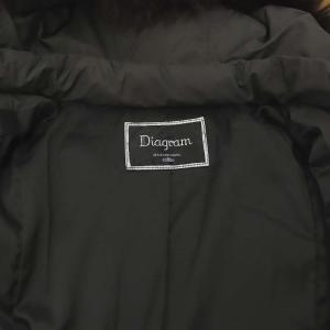 Diagram GRACE CONTINENTAL ダウンダッフルコート アウター ミドル丈 ジップアップ ファー 36 黒 ブラック