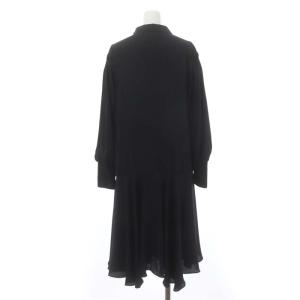 CELFORD ハナエモリ HANAE MORI 22SS タックディティールAラインワンピース ロング ミモレ 長袖 38 紺 ネイビー