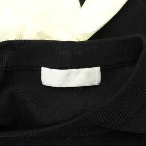 CELFORD 22SS バックリボンミニワンピース 長袖 切替 ニット バイカラー 38 M 黒 ブラック 白 ホワイト