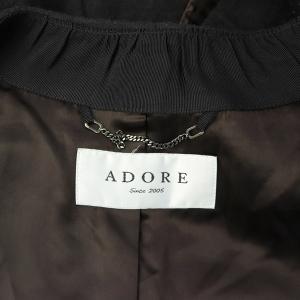 ADORE ウールノーカラージャケット 七分袖 ボリュームスリーブ 38 黒 ブラック
