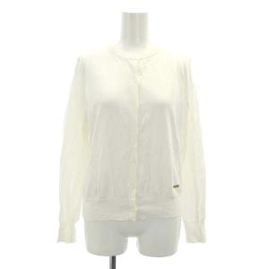 コンパクトスパンカーディガン 長袖 クルーネック コットン 38 M 白 ホワイト