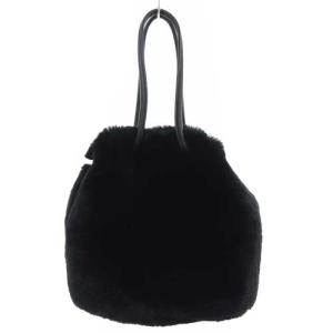 TOCCA リボン付き ファーバッグ ハンドバッグ 黒 ブラック