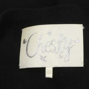 Chesty チェリーカーディガン ニット 刺繍 長袖 F 黒 ブラック