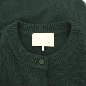 Chesty メリーゴーランドカーディガン ウール混 長袖 スパンコールビーズ装飾 F ダークグリーン