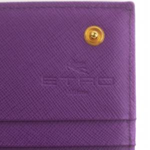 ETRO 長財布 小銭入れ ペイズリー柄 茶 ブラウン 紫 パープル