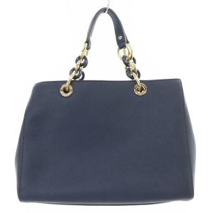 MICHAEL KORS CYNTHIA トートバッグ ハンドバッグ ロゴ レザー 紺 ネイビー