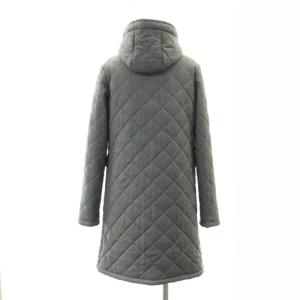 MACKINTOSH スコットランド ウール ボア キルティング コート アウターフード ロゴボタン 36 グレー