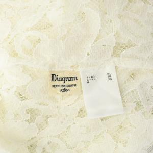 Diagram GRACE CONTINENTAL レースフレア袖トップ ブラウス 七分袖 プルオーバー ボートネック シースルー インナー付 36 白 ホワイト