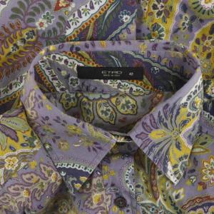 ETRO ペイズリー柄 長袖シャツ 42 紫 パープル マルチカラー