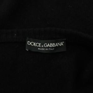 DOLCE&GABBANA ウール ノーカラー カーディガン ニット 長袖 46 黒 ブラック