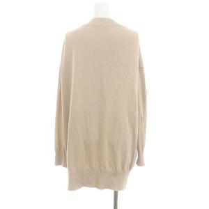 L'Appartement 23SS Oversize カーディガン ニット 長袖 Vネック リネン混 ミドル丈 ベージュ