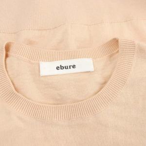 ebure カシミヤ混 コットン ハーフスリーブニット セーター 七分袖 サーモンピンク