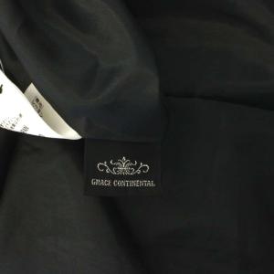 GRACE CONTINENTAL 22SS フラワーオパールプリントワンピース ロング 長袖 花柄 ベルト付き 36 黒 マルチカラー ブラック