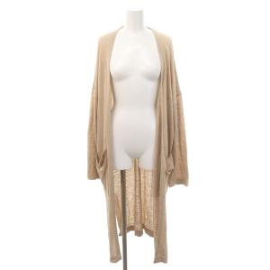 ENFOLD リネン ロングニットカーディガン 長袖 ボタンレス 38 ベージュ