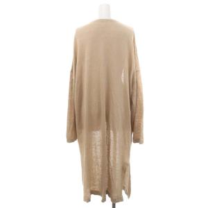 ENFOLD リネン ロングニットカーディガン 長袖 ボタンレス 38 ベージュ