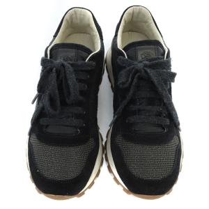BRUNELLO CUCINELLI 異素材ドッキング スニーカー 切替 38 ブラック