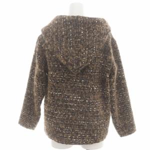 ISABEL MARANT ETOILE ツイード フード ジャケット ジップアップ ウール混 アウター 0 茶色 ブラウン