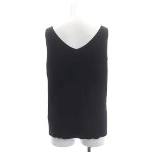 L'Appartement ニット カットソ? ノースリーブ リブ コットン混 黒 ブラック