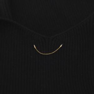 L'Appartement ニット カットソ? ノースリーブ リブ コットン混 黒 ブラック