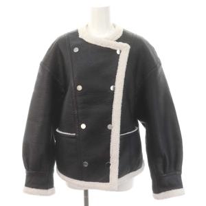 ARMY THE U-BOMBER エコムートン ジャケット ブルゾン 裏ボア ダブル スナップボタン 1 黒 白 ブラック