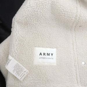 upper hights ARMY THE U-BOMBER エコムートン ジャケット ブルゾン 裏ボア ダブル スナップボタン 1 黒 白 ブラック