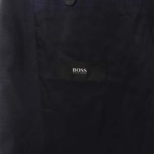 HUGO BOSS GUABELLO SUPER120 テーラードジャケット ブレザー チェック 52A XL 紺 ネイビー